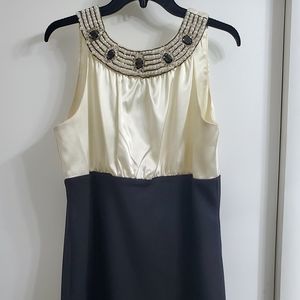 Bejeweled Pearls, Crystals & Gems 💎 Collar Two Tone Formal Dress 👗